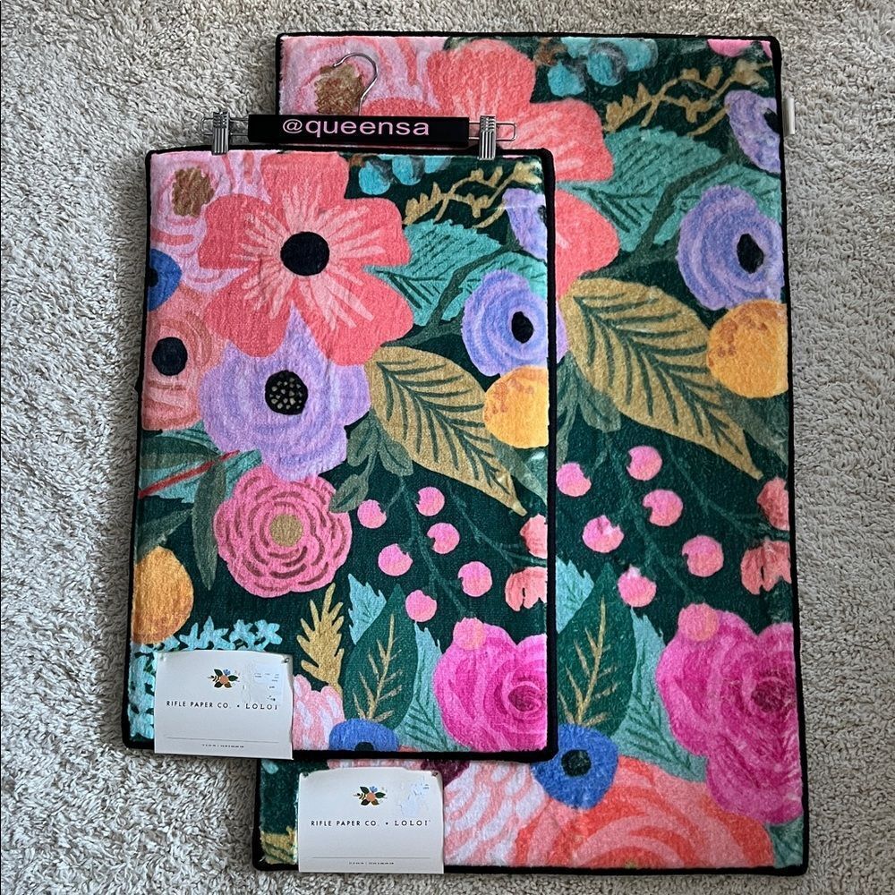 Rifle Paper Co. x Loloi Floral Delilah bath rug. - Picture 12 of 13
